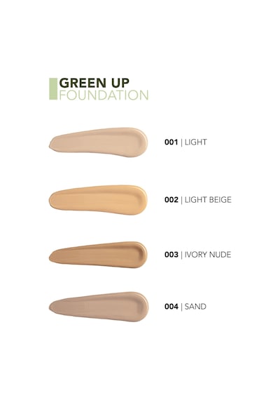 Flormar Green Up Kremsi Dokulu & Yarı Mat Bitişli Vegan Fondöten 001 Light