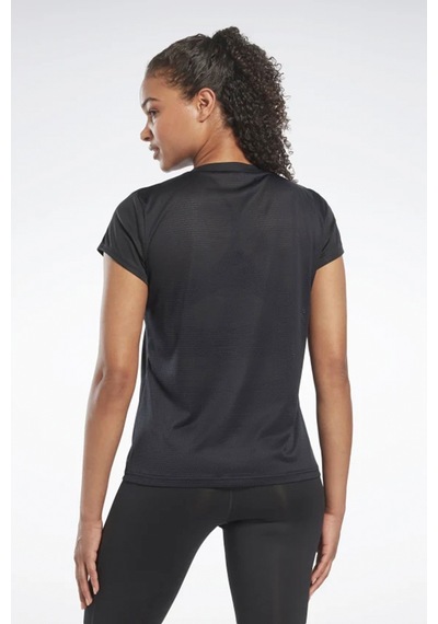 Reebok Wor Commercial Poly Siyah Kadın Kısa Kol T-shirt 000000000101443569 Siyah