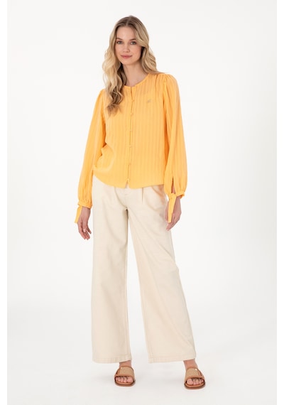 U.S. Polo Assn. Kadın Ekru Loose Fit Kanvas Pantolon 50309133-VR019
