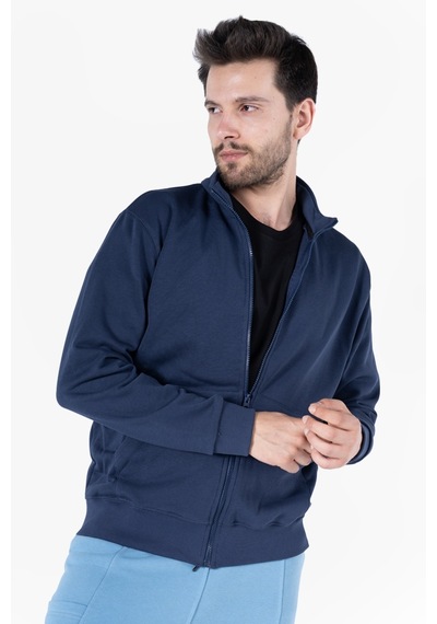 Owl 9150 Diagonel Fermuarlı Sweatshirt Light Lacivert