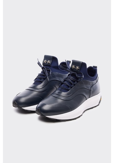 Derinet Hakiki Deri Erkek Sneakers Lacivert Lacivert