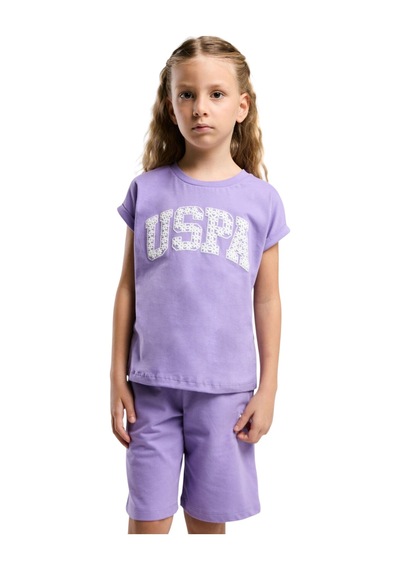U.S. Polo Assn. Kız Çocuk Bermuda Takım Lila