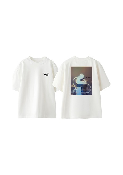 Thewert Beyond Two Souls Aiden Tasarım Sırt Baskılı Pamuk Beyaz Oversize T-shirt