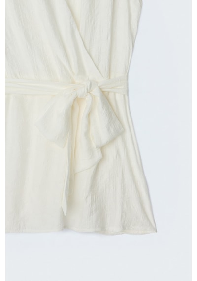 Sateen Lily Bluz - Ekru-137705