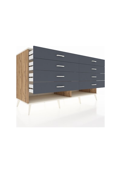 Kronos Konsol 8 Çekmeceli 176x59x99 Çam-aytaşı/antrasit Çam-aytaşı/antrasit