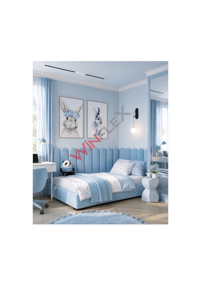 Winflex Yatak Başlık ,duvar Ve Oda Dekorasyon Panel 10adet- 15x100cm Turkuaz 100 x 150 CM