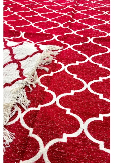 Kilim Paspas Çok Amaçlı Halı Makinede Yıkanabilir Toz Yapmaz Kırmızı