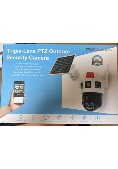 O-kam 7050 3 Lens Siren + Mikrofon + Hoparlör 10x Optic Wifi Solar Güneş Panelli Kamera