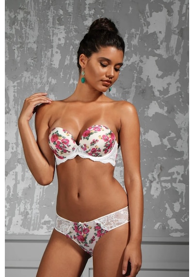 Melonika Golshan Gardenia Big Size Plunge Bra, Ekru Konforlu Ve Şık Sütyen Çok Renkli