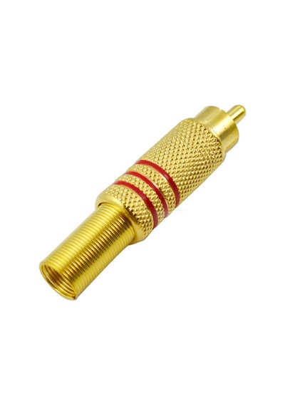 Rca Erkek Tos Jak Fiş Metal Yaylı 10 Adet Siyah Çizgili