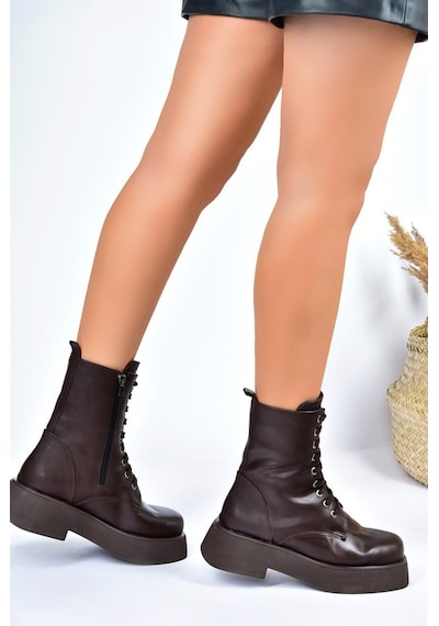 Fox Shoes Kahverengi Kalın Tabanlı Günlük Kadın Bot Postal L61013