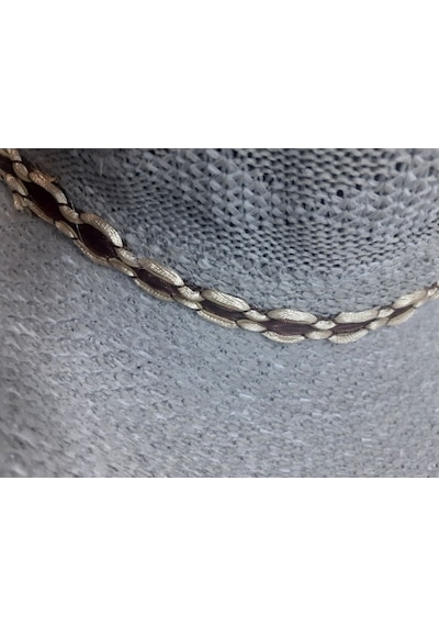Kardelen Butik Denizli Batı Western Hasır Şapka Unisex Gri Gri