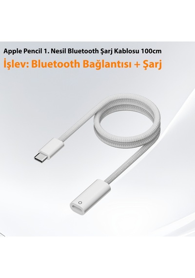 Apple Uyumlu iPad 10. / 11. Nesil Bluetooth Bağlantısı, 1. Nesil Kalem İçin Veri Kablosu 100cm