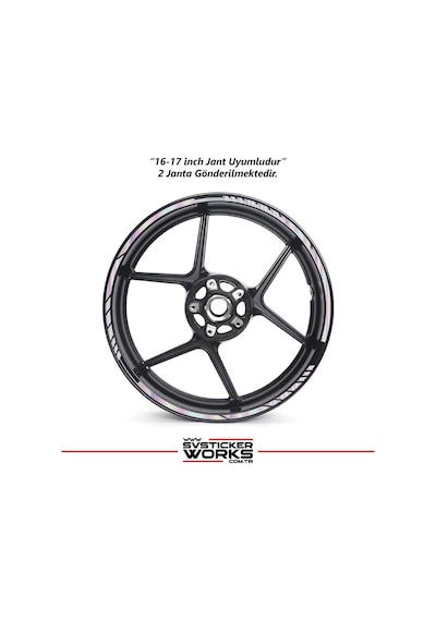 Motosiklet Jant Şeridi Jant Sticker Dekor Model Parçalı Desen Sticker Set Hologram