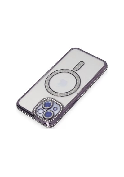 Newface Apple İphone 13 Kılıf Joke Simli Magneticsafe Kılıf - Derin Mor