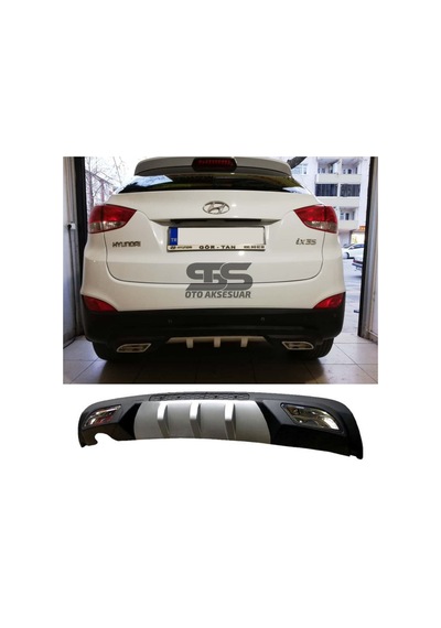 Hyundai ix35 Difüzör Arka Tampon Eki 2 Egzoz Çıkışlı Gri