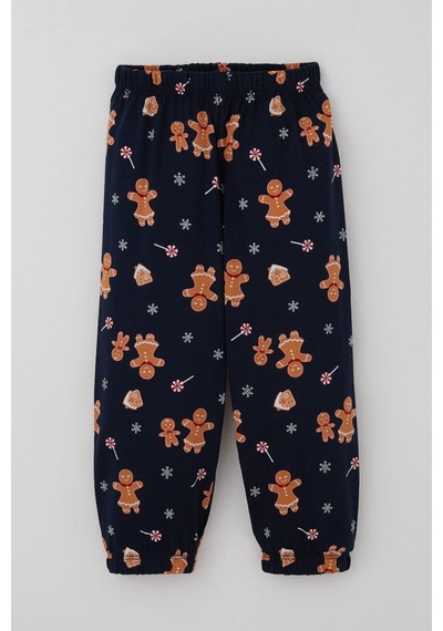 Breeze Erkek Bebek Pijama Takımı Yılbaşı Temalı Kurabiye Adam Desenli 9 Ay-3 Yaş, Lacivert Lacivert