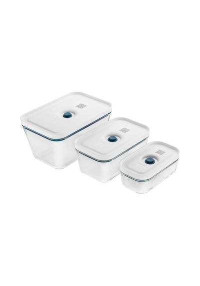 Zwilling Fresh Save Vakumlu Saklama Kabı Seti Cam S-m-l 3 Parça Akdeniz Mavisi Beyaz