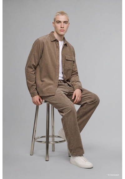 Defacto Baggy Fit Geniş Kalıp Normal Bel Geniş Paça Kadife Pantolon H3894ax26wngr53 Gri-gr53