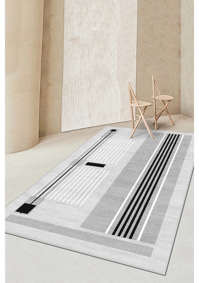 West Home Makinede Yıkanabilir Kaymaz Taban Leke Tutmaz Gri Modern Salon Halısı Mutfak Halısı Ve Yolluk Wh602 Grey