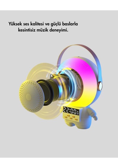 Hepsi Karaoke Özellikli Astronot Bluetooth Hoparlör Kablosuz Mikrofonlu Najmaddin