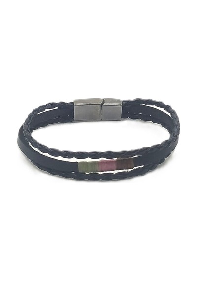 Unisex Mıknatıs Kilitli Deri Bileklik - Mkdb-52 Çok Renkli