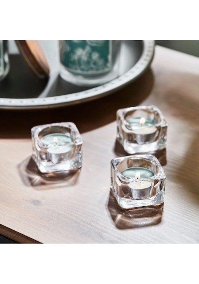 Ikea Bukettapel 30'li Tealight Mum 3,8 X 3 Cm Bergamot Turkuaz