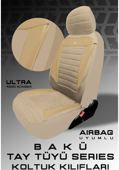 Ford Fiesta Hachback Hb 2009-2012 Uyumlu Tegin Natura Serisi Raşel Bej Koltuk Kılıfı