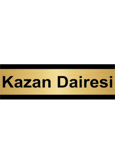 Kazan Dairesi 5x20cm Altın Renk Metal Yönlendirme Levhası