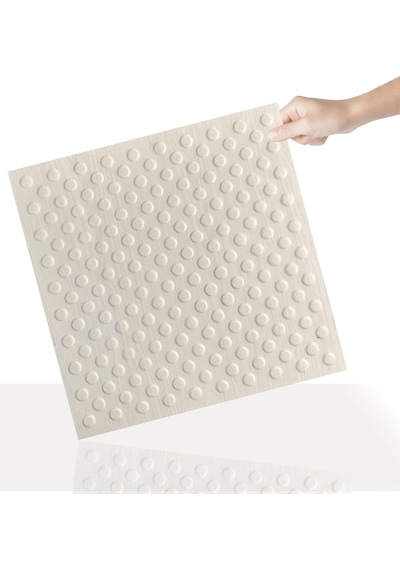 3 Boyutlu Duvar Paneli Kabartmalı Puantiye Desen Pvc 41x41 Cm/ 6 Adet /1 M² Beyaz Huş