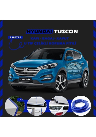 Hyundai Tuscon Oto Araç Kapı Koruma Fitili 5metre Parlak Mavi Renk