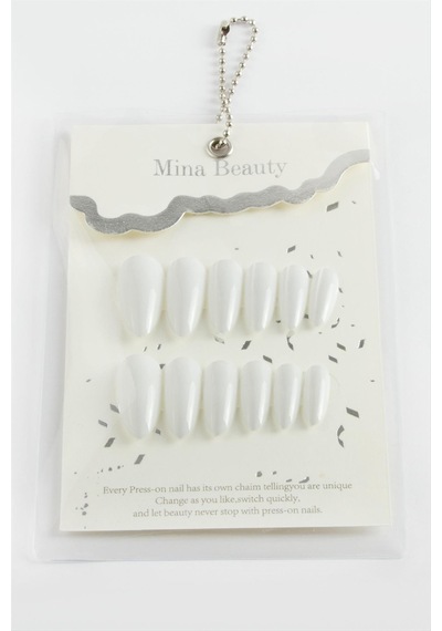 Mina - 985 - Beauty Kedi Gözü Takma - Csmo-tex - Tırnak Beyaz