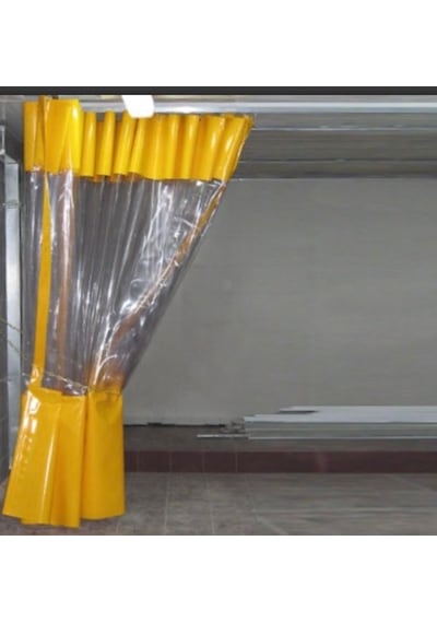 Şeffaf Balkon Perdesi Korniş Tokalı Kapsüllü Oto Yıkama İç Bölme Perdesi 470 x 220 Şeffaf