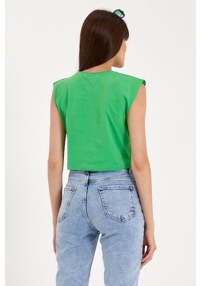 Kadın Regular Fit Crop Tişort Spr22tsk128 001