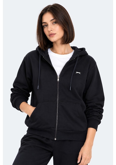 Slazenger Flores Kadın Kapüşonlu Lacivert Sweatshırt