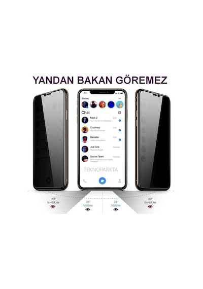 Apple  Uyumlu iPhone 14 Pro Max Hayalet Privacy Gizli Görünmez Tam Kaplayan Kırılmaz Cam Ekran Koruyucu