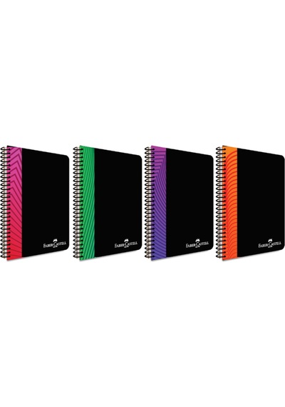 Faber Castell Pp Kapak Şeritli 80 Yaprak A4 Çizgili Defter 4lü Se