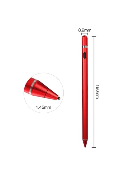 Tüm Cihazlar İle Uyumlu Stylus Hassas Yazı Çizim Kalemi 2. Nesil Kırmızı