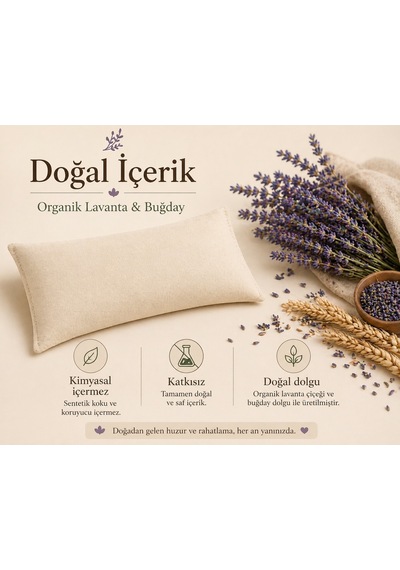 Lavande Çiftlik Lavanta Dolgulu Göz Yastığı Bej
