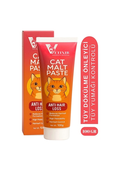 Tüy Dökülme Engelleyici Malt Paste Tüy Yumağı Ve Kusma Önleyici Multivitamin Kedi Malt Macun 100 Gr