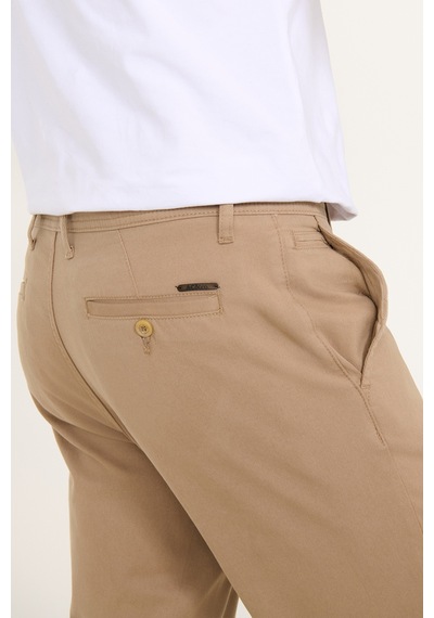 Ac&Co / Altınyıldız Classics Erkek Camel Pamuklu Tapered Fit Yan Cepli Diagonal Desenli Esnek Casual Pantolon