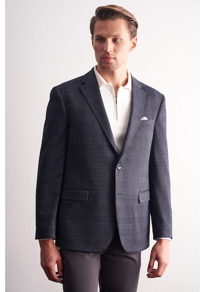 İmza Lacivert Mono Yaka Kareli Desen Esnek 4 Drop Comfort Fit Classic Ceket 1002255156 Lacivert İmza Lacivert Mono Yaka Kareli Desen Esnek 4 Drop Comfort Fit Classic Ceket 1002255156 Lacivert
