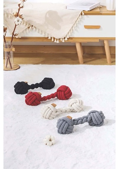 M-pets Coto Beyaz Duo Ball Örgü Köpek Oyuncağı 28 Cm 244-50017.01