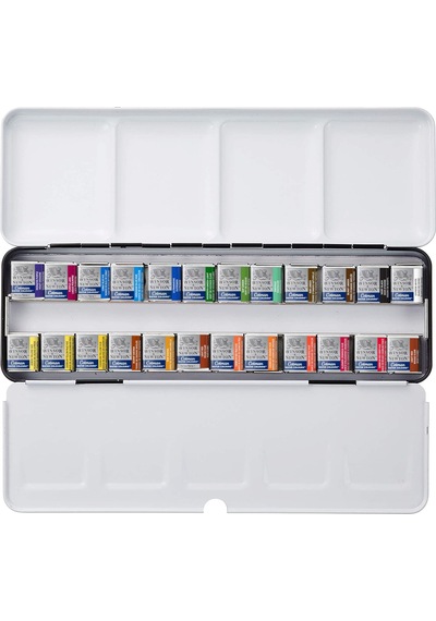 Winsor Newton Cotman Suluboya Seti 24 Renk Metal Kutu Profesyonel
