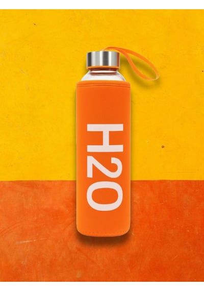 H2o Kılıflı Cam Matara 750 Ml Turuncu