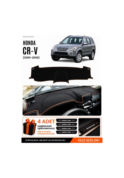 Honda Cr-v 2000-2006 Uyumlu Torpido Örtüsü, Torpido Kılıfı - Siyah-kahverengi - Ho014