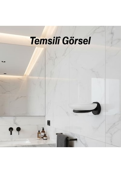 Siyah Metal Duvar Tipi Sabunluk Banyo Tuvalet Mutfak İçin Modern Ve Dayanıklı Duvara Monte Sabunluk Diğer