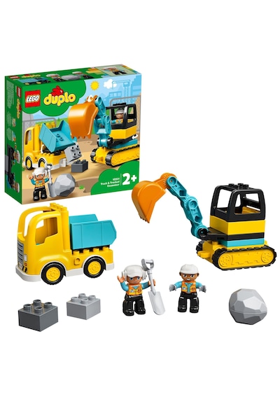 LEGO® DUPLO Town Kamyon ve Paletli Kazıcı 10931 - 2 Yaş & Üzeri Çocuklar için Eğitici Oyuncak Yapım Seti (20 Parça)