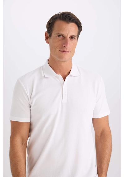 DeFacto Slim Fit Dar Kesim Polo Yaka Kısa Kollu Pamuklu Modal Karışımlı Basic Düz Tişört M6609AZ24SPWT34 DeFacto Slim Fit Dar Kesim Polo Yaka Kısa Kollu Pamuklu Modal Karışımlı Basic Düz Tişört M6609AZ24SPWT34