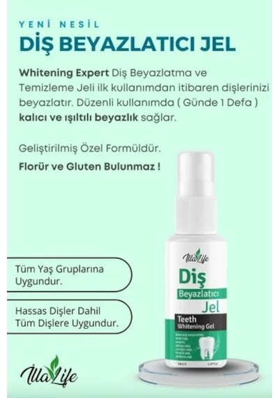 İlla Life Whitening Expert Hızlı Etkili Diş Beyazlatıcı Jel 50 ML